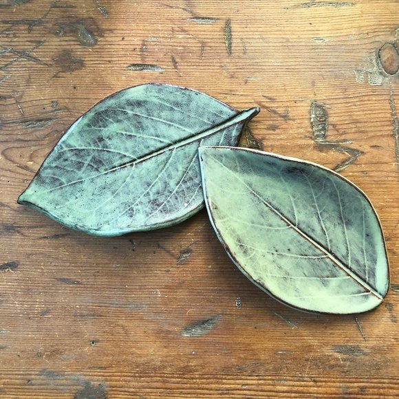 Ceramic Green Spoon Rest, Leaf Plate, Soap Dish NWOT - Picture 3 of 4